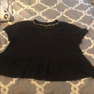 Black open next w choker shirt